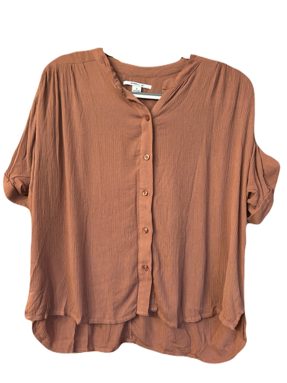 O'Neill Women's Button-Front Top in Dusty Pink
